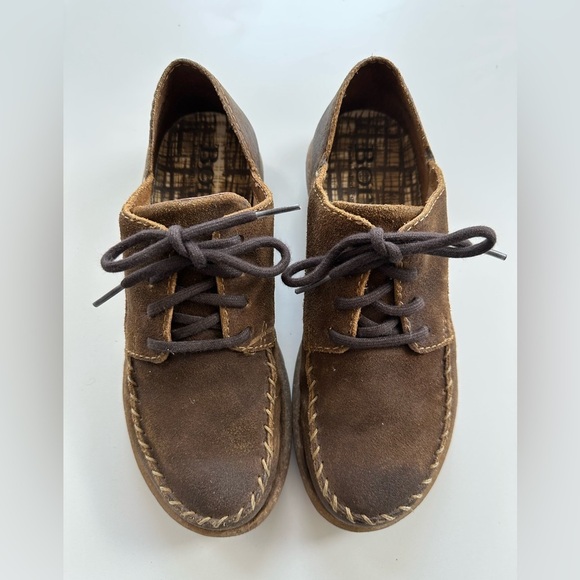 Born Thyra Rust Lace Up Moccasin Casual Shoe Suede Size 6 - Picture 3 of 8
